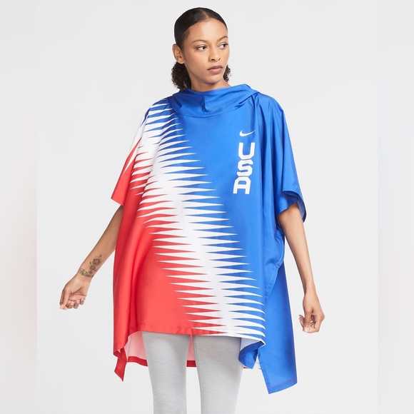 Nike Team USA Marathoner Running Windcheater Rain Poncho Jacket S/M World Cup - Picture 1 of 13